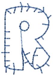 Patchwork Letter r - 4x4 letter quick stitch embroidery design for cute baby onesies