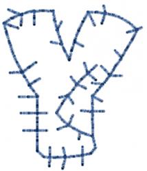 quick stitch letter machine embroidery pattern - Patchwork Letter y for cute baby onesies