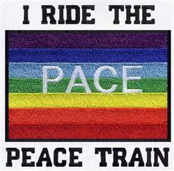 peace sign detailed machine digital embroidery - Peace Train perfect for kitchen aprons