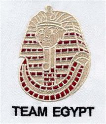 Pharaoh head emblem with a gold headdress and hieroglyphic details, featuring bold 'TEAM EGYPT' text below.