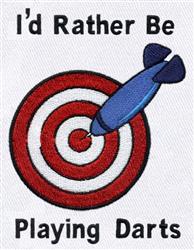 Playing Darts - 5x7 dart detailed machine embroidery design for kitchen tea towels