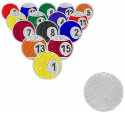 ball detailed machine embroidery - Pool Balls perfect for decorative pillow covers