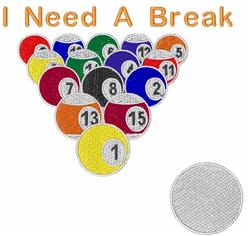 Pool Balls - 5x7 ball detailed machine embroidery design perfect for kitchen aprons