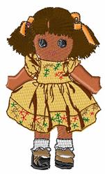 doll detailed machine digital embroidery - Rag Doll perfect for reusable tote bags