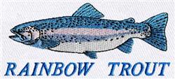 trout detailed machine digital embroidery - Rainbow Trout perfect for Outdoor Gear
