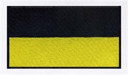 Rectangular patch with a black color block on top and a vibrant yellow block below, showcasing a minimalist design.