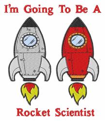 scientist detailed machine embroidery - Rocket Scientist perfect for reusable tote bags