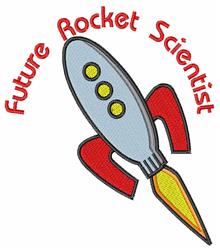 detailed scientist machine embroidery pattern - Rocket Scientist for reusable tote bags