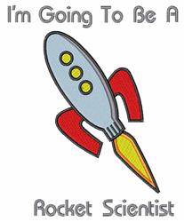 Rocket Scientist - 5x7 scientist detailed embroidery design for reusable tote bags