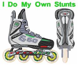 detailed rollerblade machine embroidery pattern - Rollerblades perfect for T-Shirts