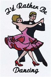 dancing detailed machine embroidery - Round Dancing perfect for reusable tote bags
