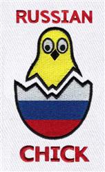 beginner-friendly bird machine embroidery pattern - Russian Chick for reusable tote bags