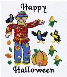 bird detailed machine digital embroidery - Scarecrow perfect for patchwork quilt blocks