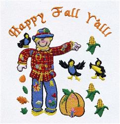 Scarecrow - 4x4 bird detailed machine embroidery design perfect for kitchen tea towels