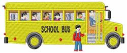 detailed sideview machine embroidery pattern - School Bus Sideview for reusable tote bags