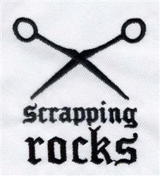 Scissors Scrapbooking - 4x4 scrapbooking quick stitch embroidery design for reusable tote bags