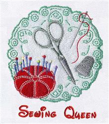 queen detailed machine embroidery - Sewing Queen perfect for Personalized Aprons