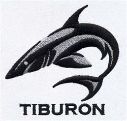 beginner-friendly shark machine embroidery pattern - Shark for kitchen tea towels