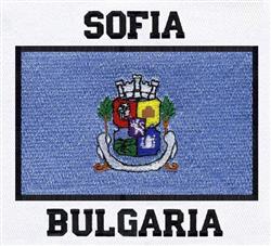detailed flag machine embroidery pattern - Sofia Bulgaria Flag for kitchen tea towels