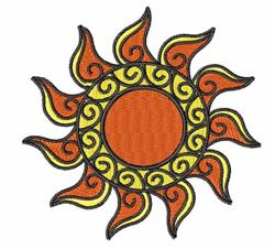 sunflower detailed machine digital embroidery - Stylized Sun perfect for kitchen aprons