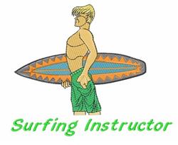Surfing Instructor - 5x7 instructor detailed embroidery design for reusable tote bags