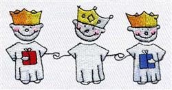 detailed christmas men machine embroidery pattern - Three Wise Men for Seasonal Decor