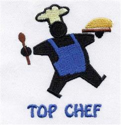 Top Chef - 4x4 chef beginner-friendly machine embroidery design for kitchen aprons