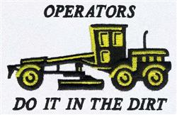 detailed grader machine embroidery pattern - Tractor Grader perfect for kitchen aprons