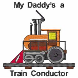 Train Conductor - 5x7 conductor detailed embroidery design for decorative pillow covers