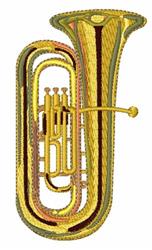 Tuba - 5x7 tuba detailed machine digital embroidery design for Instrument Cases