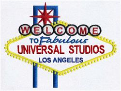 Universal Studios, LA - 5x7 studios, detailed embroidery design for reusable tote bags