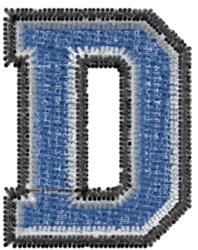 quick stitch font machine embroidery pattern - Varsity Regular Font D for kitchen tea towels