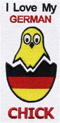 Playful yellow chick breaking out of a black and red egg, featuring bright colors for a spring Easter theme.
