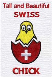Playful yellow chick peeking from a vibrant red eggshell for Easter, with bold text and large expressive eyes.