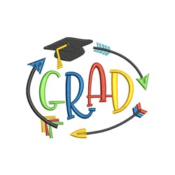 Grad Arrows Embroidery Design | EmbroideryDesigns.com