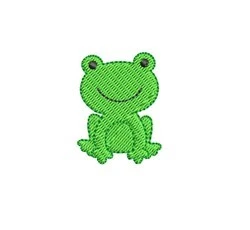Mini Frog - 4x4 frog beginner-friendly machine embroidery design for cute baby onesies