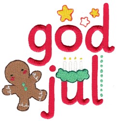 God Jul (Swedish) Embroidery Design | EmbroideryDesigns.com