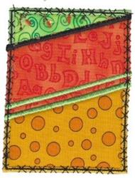 Applique abstract patchwork design featuring vibrant colors, geometric shapes, and bold outlines that create a playful look.