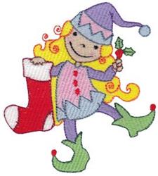 detailed christmas Christmas elf machine embroidery pattern - Christmas Pixie for decorative pillow covers