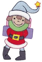 Christmas elf detailed machine embroidery - Christmas Pixie perfect for kitchen aprons