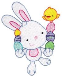 bunny rabbit detailed machine embroidery - Easter Fun perfect for Gift Wrapping