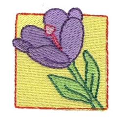 Easter Mini Crocus - 4x4 crocu beginner-friendly embroidery design for decorative pillow covers