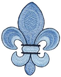Fleur-de-lis in blue shades with smooth lines and subtle texture, perfect for modern home decor.