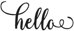 Modern calligraphy design displaying the word 'hello' in flowing black script, ideal for elegant decor.
