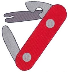 Red multi-tool with a sleek red handle and silver blades, showcasing its compact and functional design.