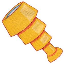 Colorful cartoon seashell in bright yellow with smooth texture and blue accents, perfect for summer decor.