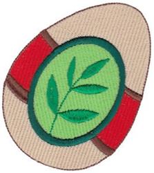 detailed spring leaf machine embroidery pattern - Spring Splendor Easter Egg for reusable tote bags