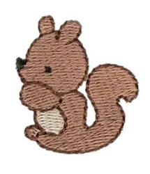 Cute squirrel with brown and cream colors, playful expression, perfect for children's items.