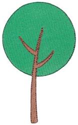 Simple tree with a circular green canopy and a brown trunk, ideal for colorful embroidery projects.