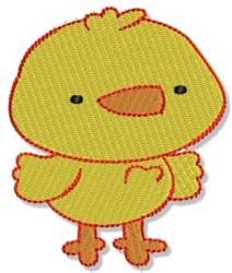 Cute yellow chick applique with orange beak and little wings, perfect for spring and Easter.